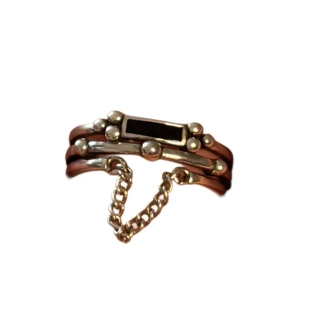 The mini chain adjustable ring in 925 silver